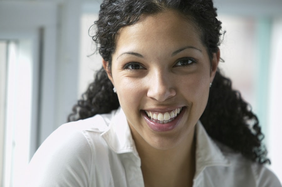 woman smiling